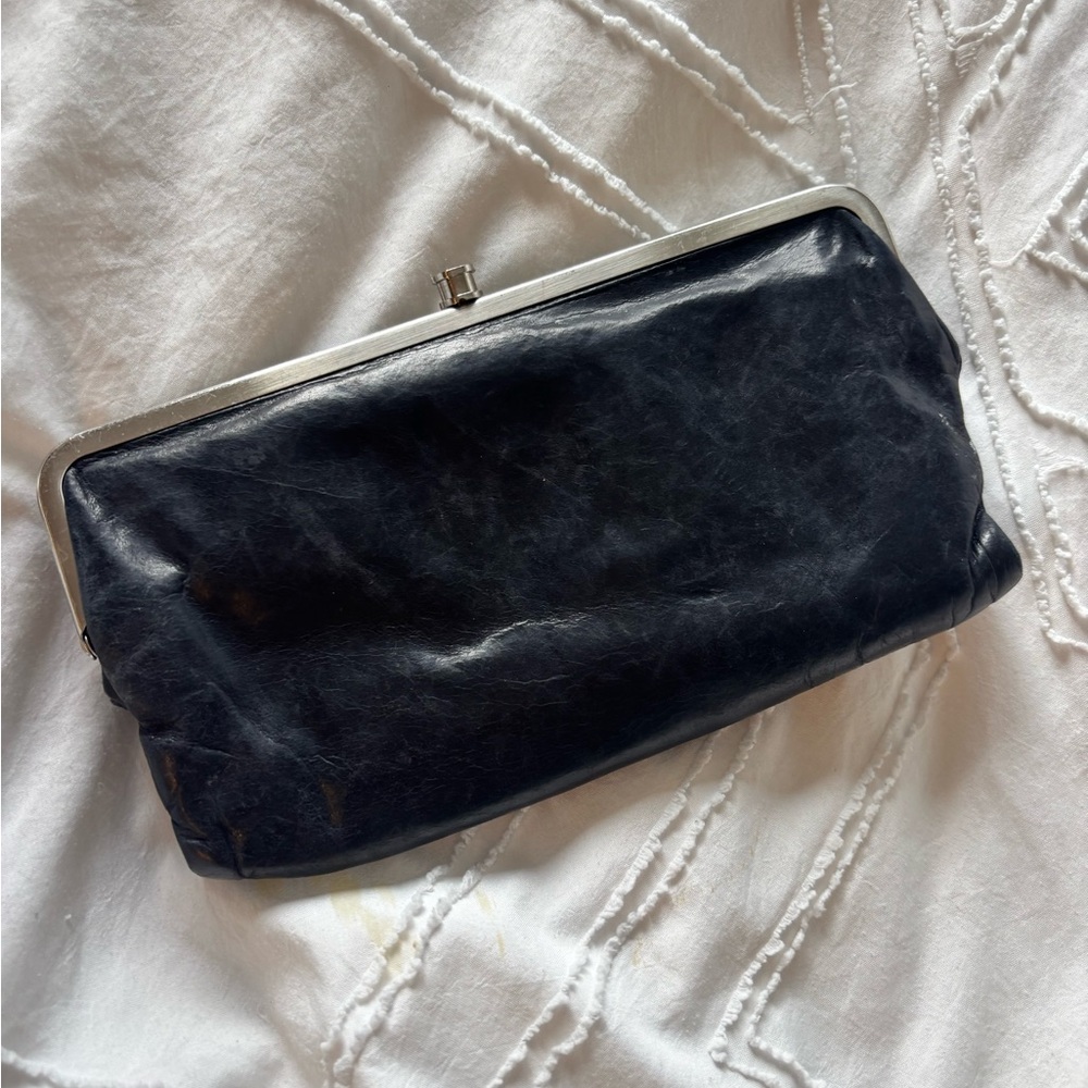 HOBO Black Leather Clutch Wallet
